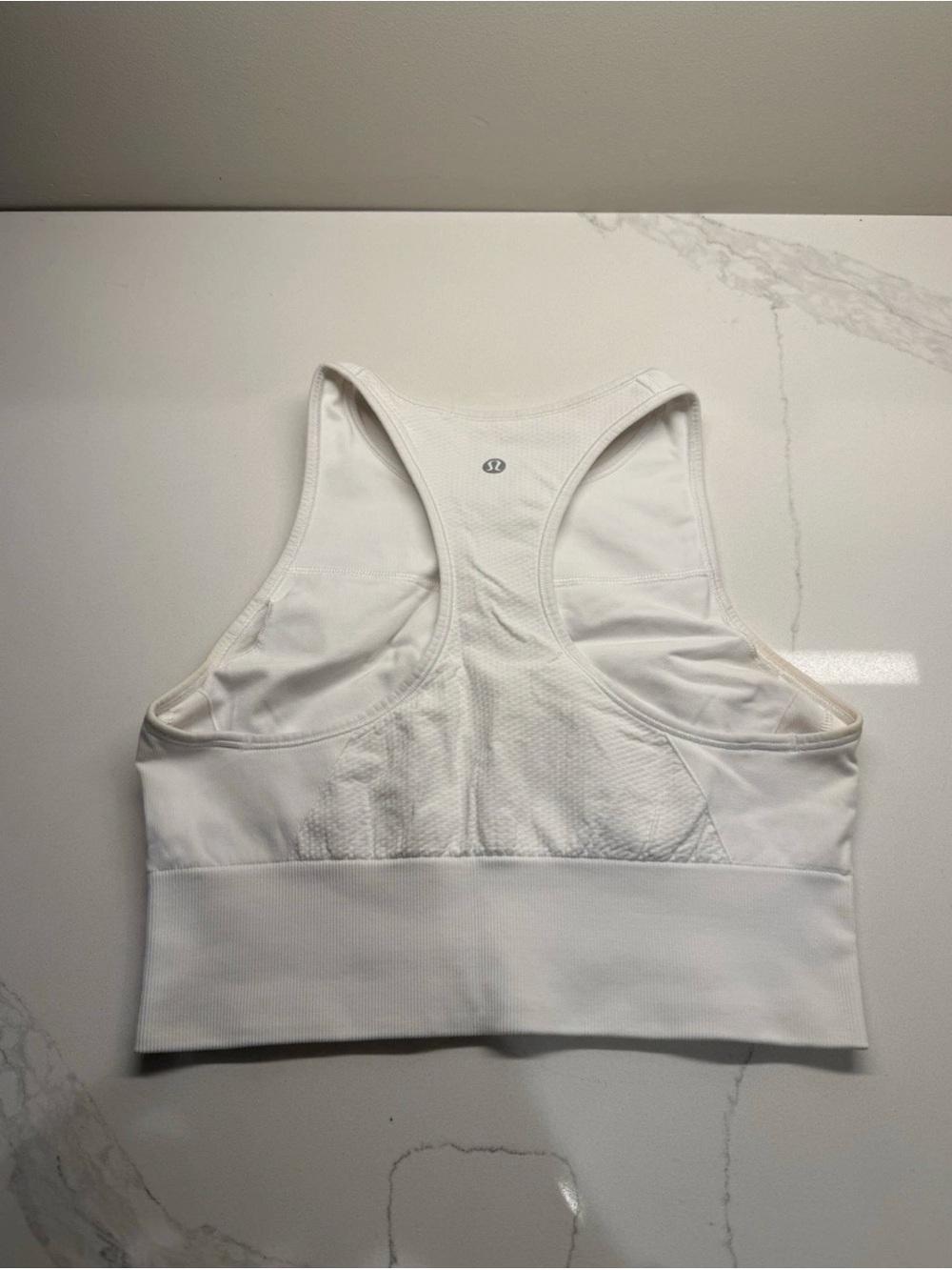 lululemon athletica Long Line White Seamless Racerback Sports Bra